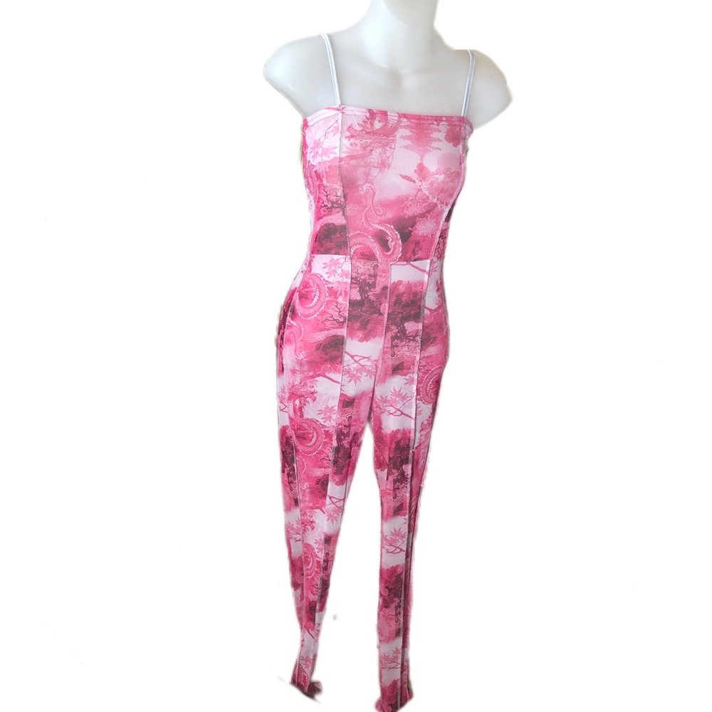 Pretty Little Thing Pink Mesh Jumpsuit